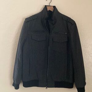Black Rivet Dark Gray Military Jacket